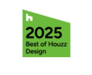 A green sign with the words 2025 best of houzz design ".